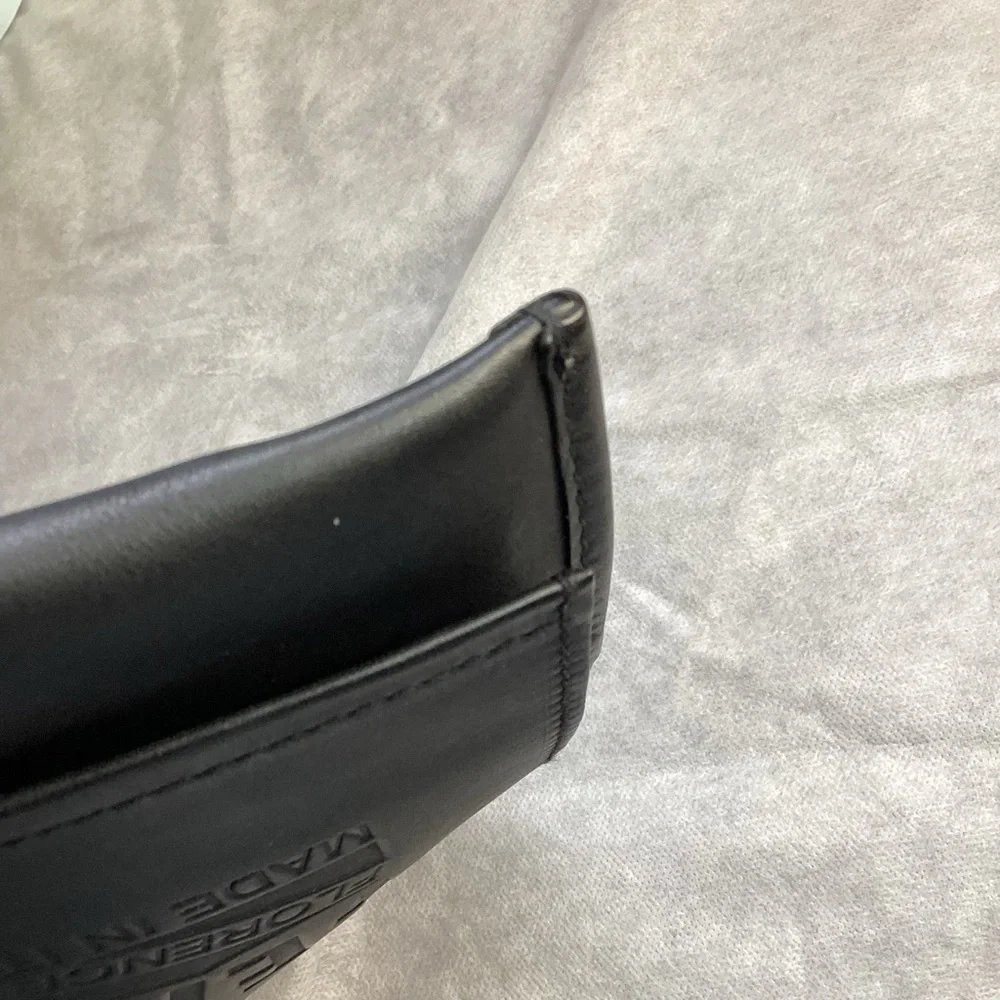 Salvatore Ferragamo Black Embossed Leather Shoulder Bag